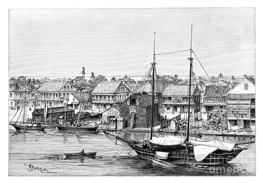 Belize, View Taken From The Harbour Drawing by Print Collector
