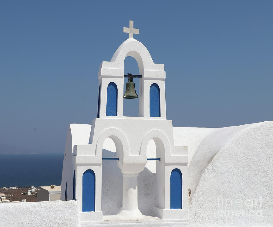 Architecture Photograph - Bell Tower On Santorini by Christiane Schulze Art And Photography