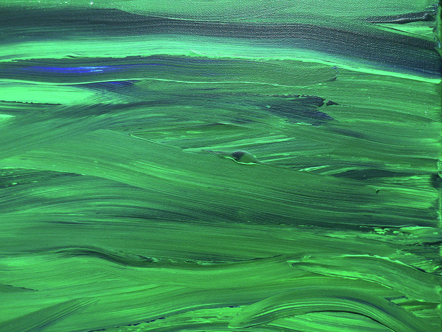 Abstract Painting - Bella Terra Verde Abstract Green Decor VII by Irina Sztukowski