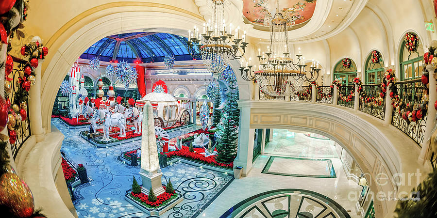 Bellagio Christmas Decorations From the Balcony 2018 Photograph by Aloha Art