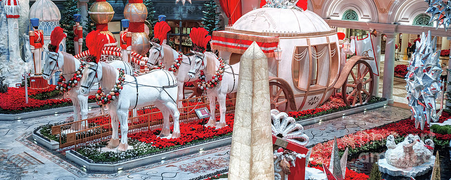 Bellagio Christmas Horse Carriage Decorations From the Balcony 2018 2.5 to 1 Photograph by Aloha Art