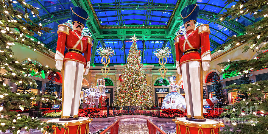 Bellagio Christmas Tree and Nutcrackers at Dawn 2017 2 to 1 Ratio Photograph by Aloha Art