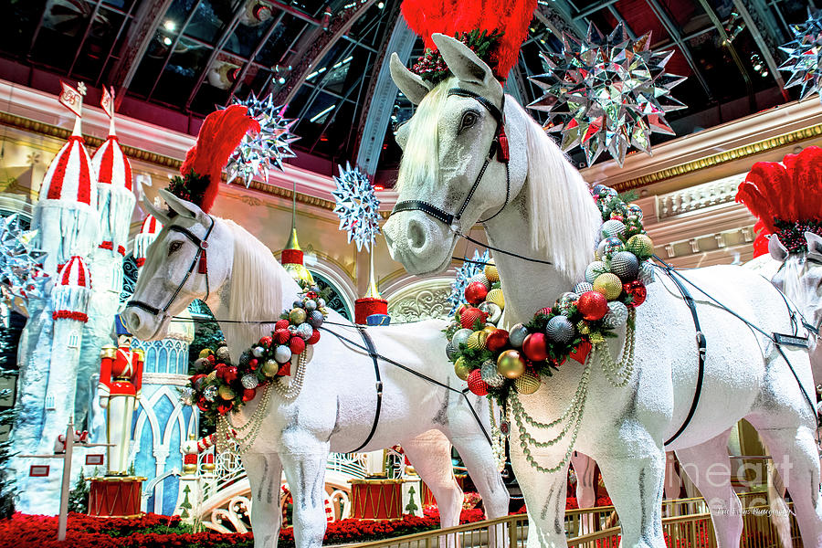 Bellagio Conservatory Lead Horses and Ice Castle 2018 Photograph by Aloha Art
