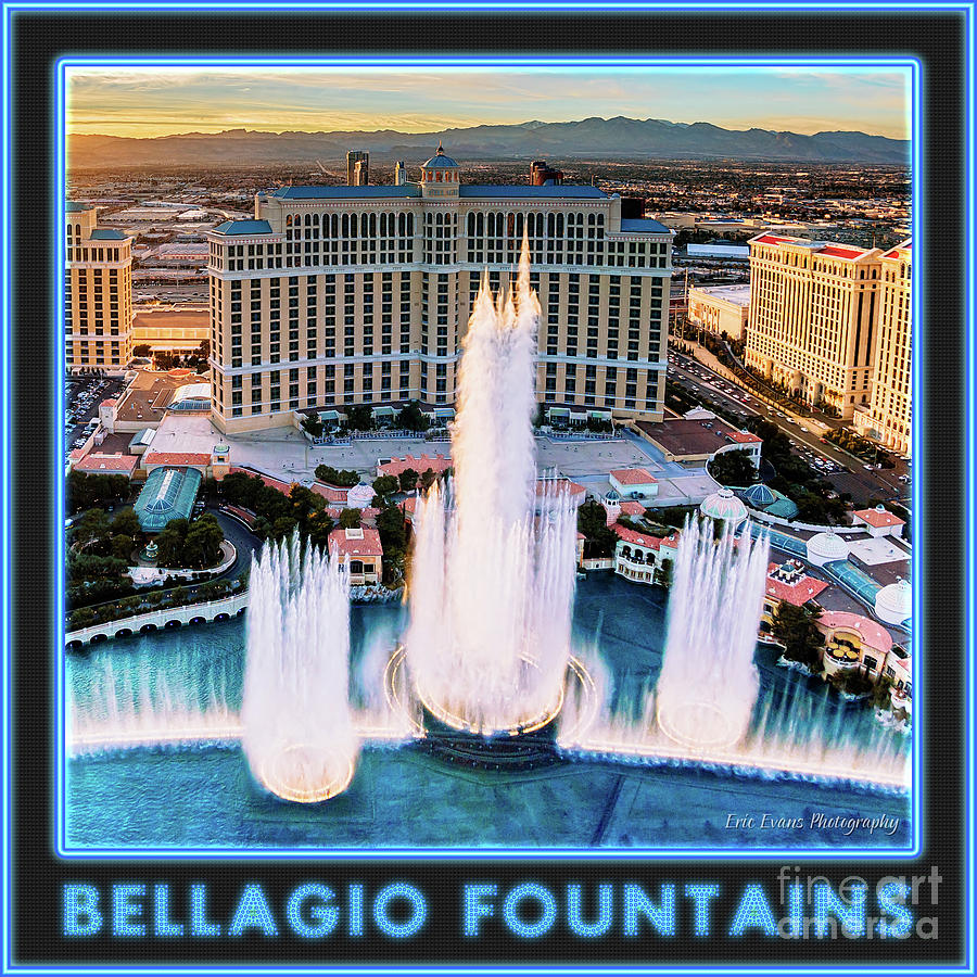 Bellagio Fountains Gallery Button Photograph by Aloha Art Fine Art