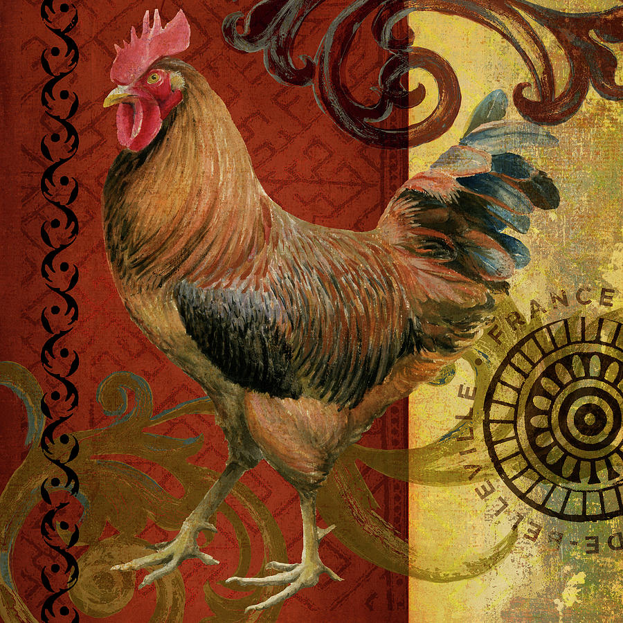 Belle Rooster I Mixed Media By Art Licensing Studio - Fine Art America