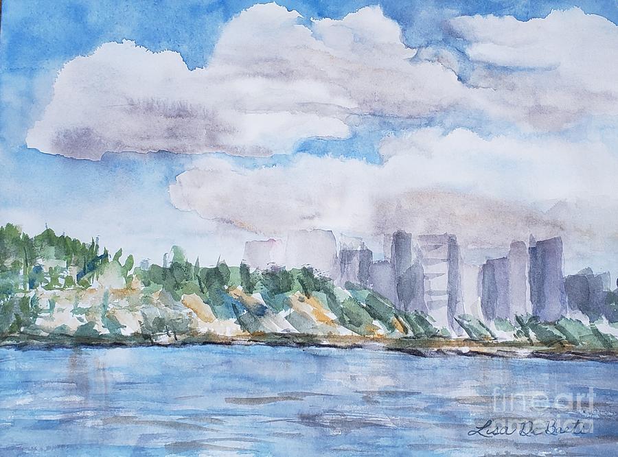 Bellevue Across Lake Washington Painting by Lisa Debaets