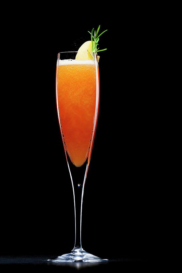 Bellini prosecco With Peach Pure Photograph by Perry Jackson