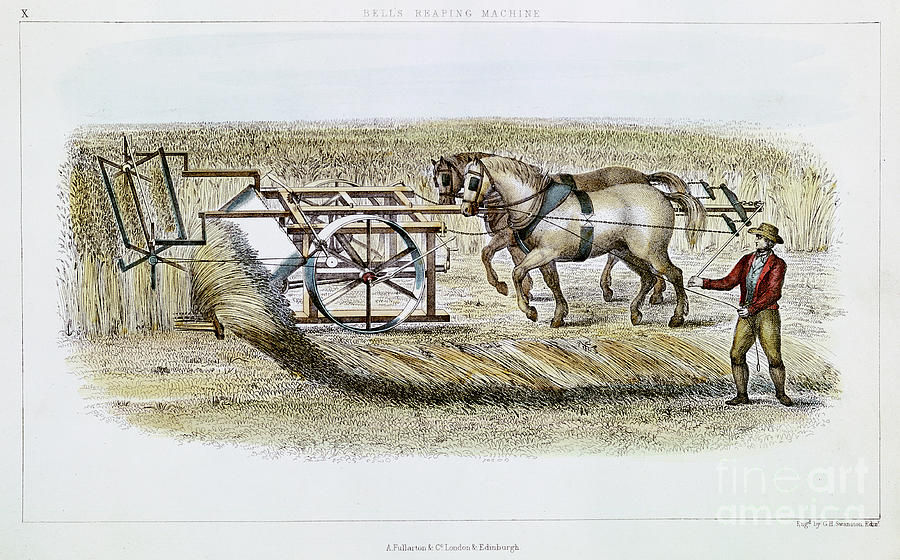 Bells Reaping Machine, 1851. Artist Gh Drawing by Print Collector