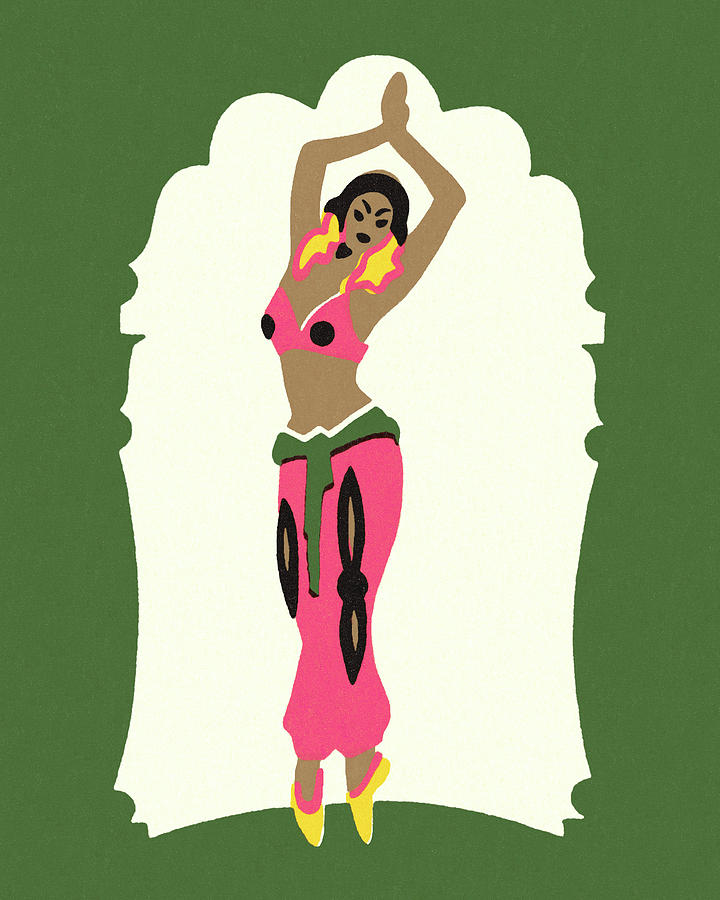 Vintage Drawing - Belly Dancer by CSA Images