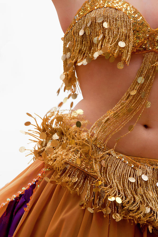 Belly Dancer In Golden Dress Photograph by Barbara Abate