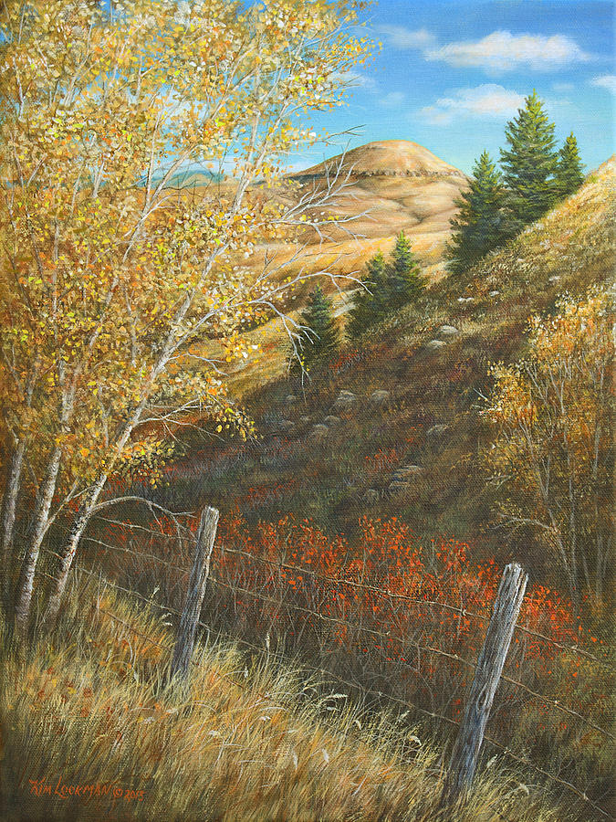 Belt Butte Autumn Painting by Kim Lockman