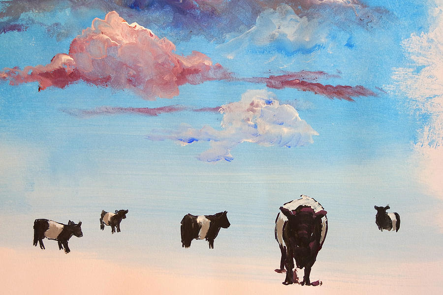 Belties walking through sky with clouds painting by Mike Jory Belties walking through sky with clouds painting by Mike Jory
