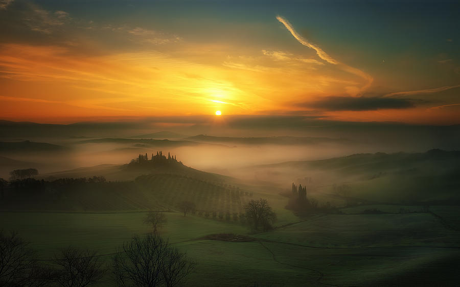 Tree Photograph - Belvedere At Dawn by Fabrizio Massetti