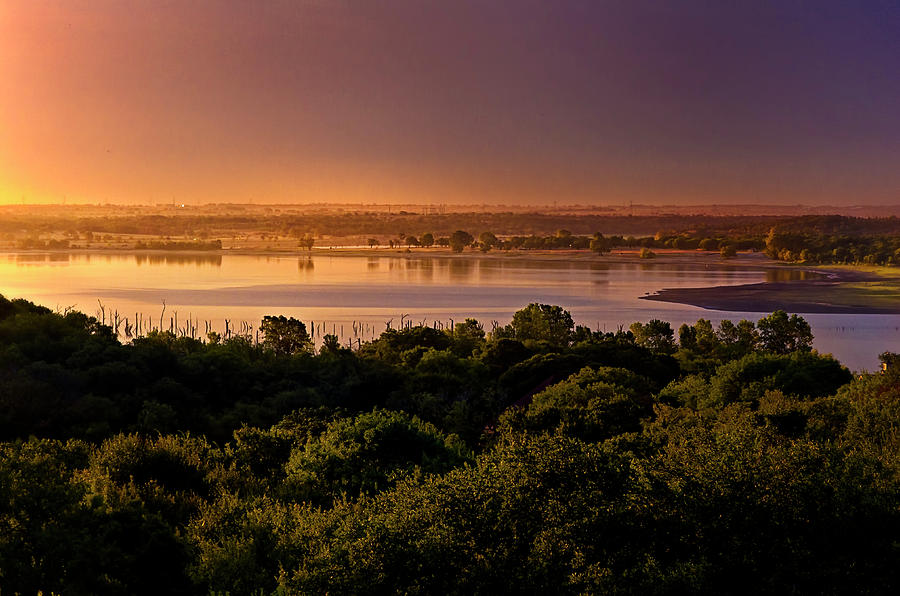 Benbrook Lake Tx At Sunrise Photograph by Dean Fikar - Fine Art America