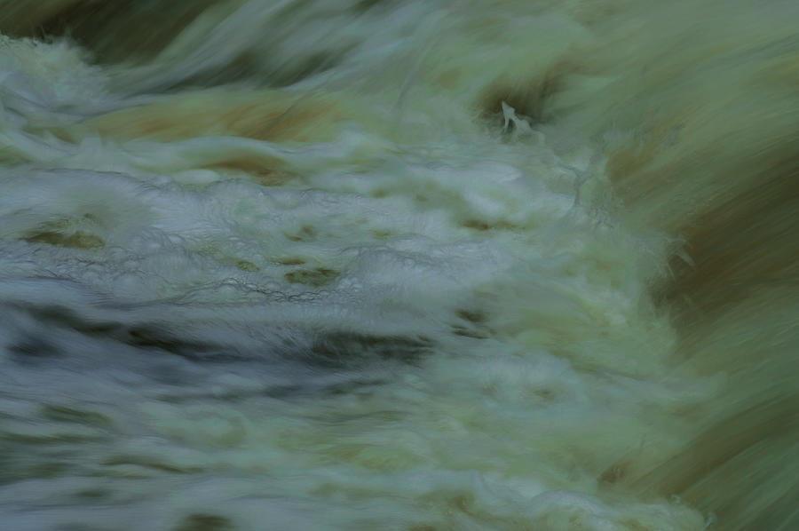 Abstract Photograph - Beneath Churning Waterfalls At Dusk by Anthony Paladino