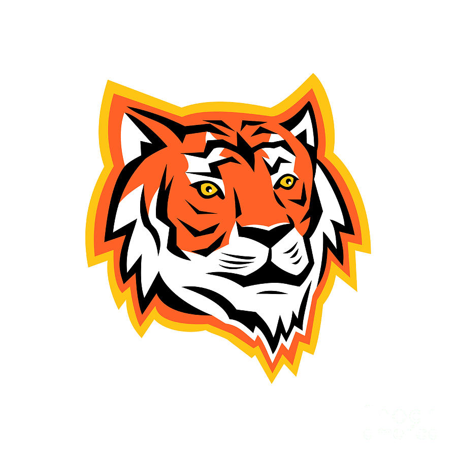 Mascot Digital Art - Bengal Tiger Head Mascot by Aloysius Patrimonio Mascot Digital Art - Bengal Tiger Head Mascot by Aloysius Patrimonio