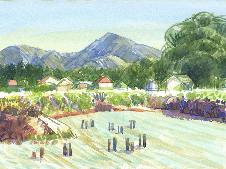 Benicia and Mount Diablo Painting by Judith Kunzle