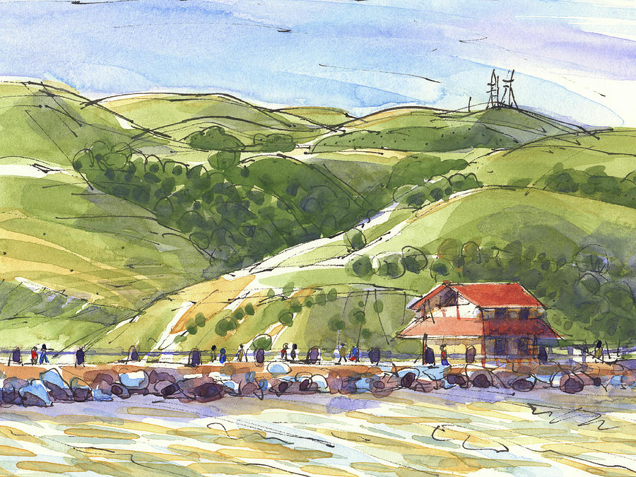 Benicia Point Pier Painting by Judith Kunzle