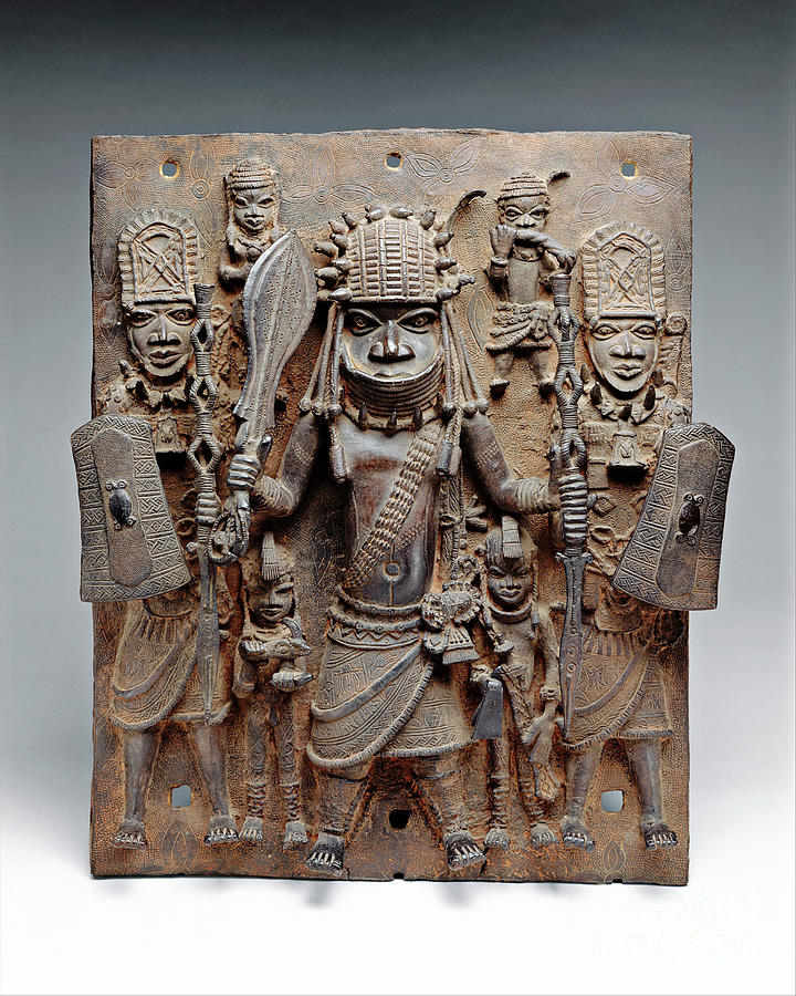 Benin Brass Plaque Photograph by Metropolitan Museum Of Art/science Photo Library