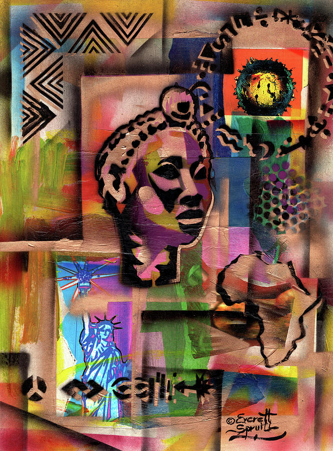 Benin Queen Mother Mixed Media by Everett Spruill