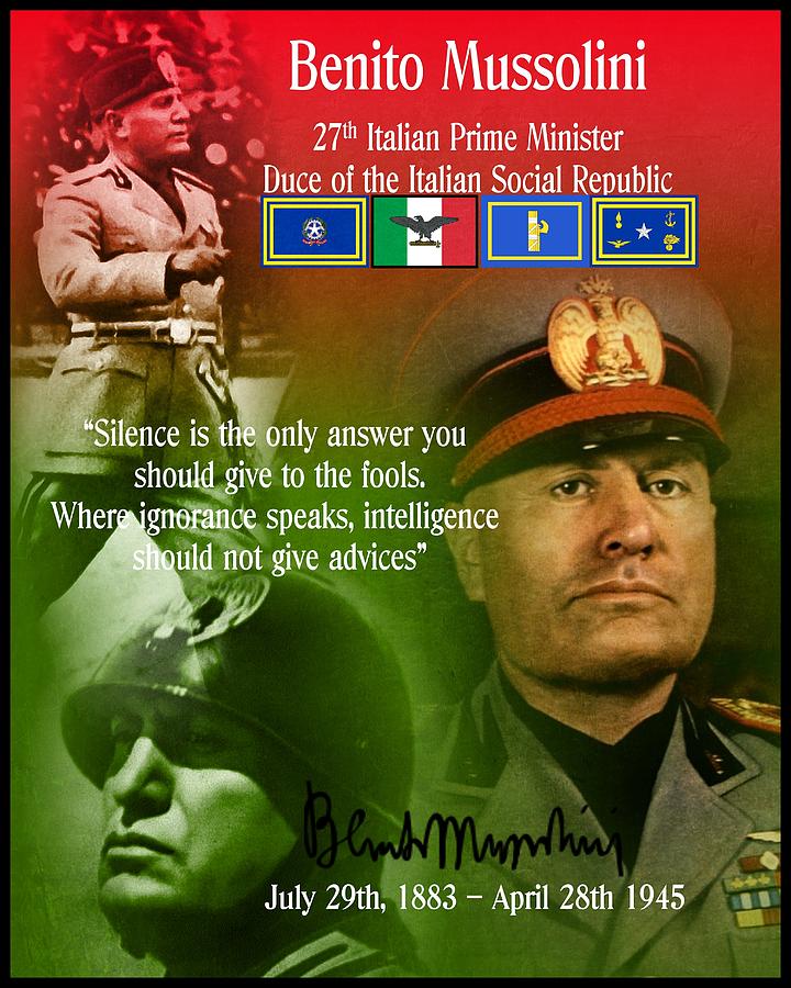 World Leaders Digital Art - Benito Mussolini by John Wills