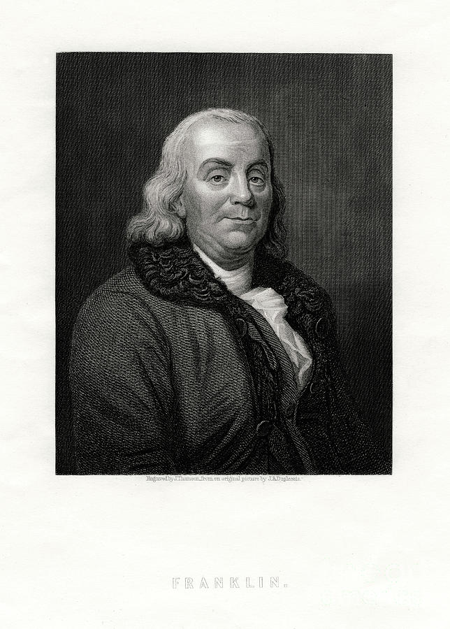 Benjamin Franklin, Political Figure Drawing by Print Collector