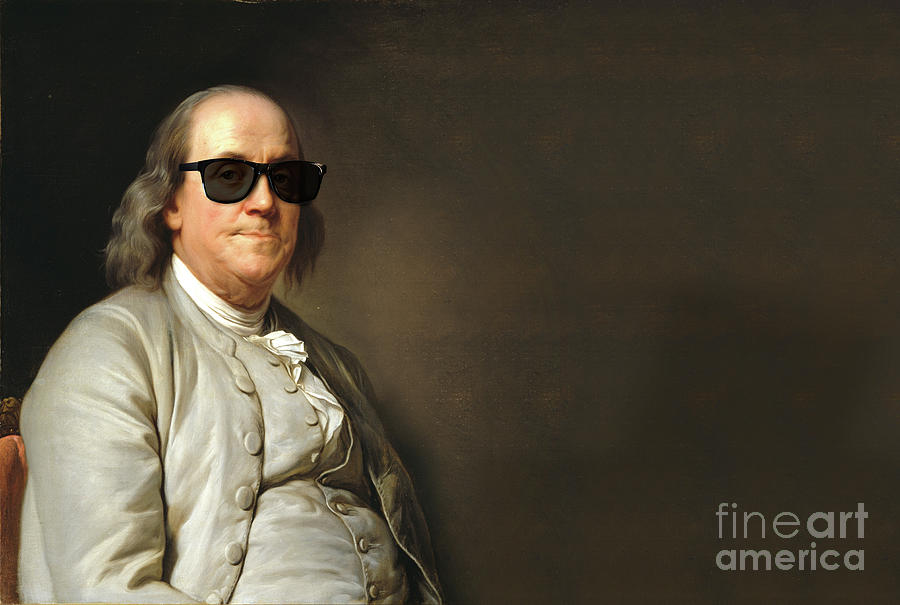 Benjamin Franklin With Sun Glasses Photograph by Waffozzy
