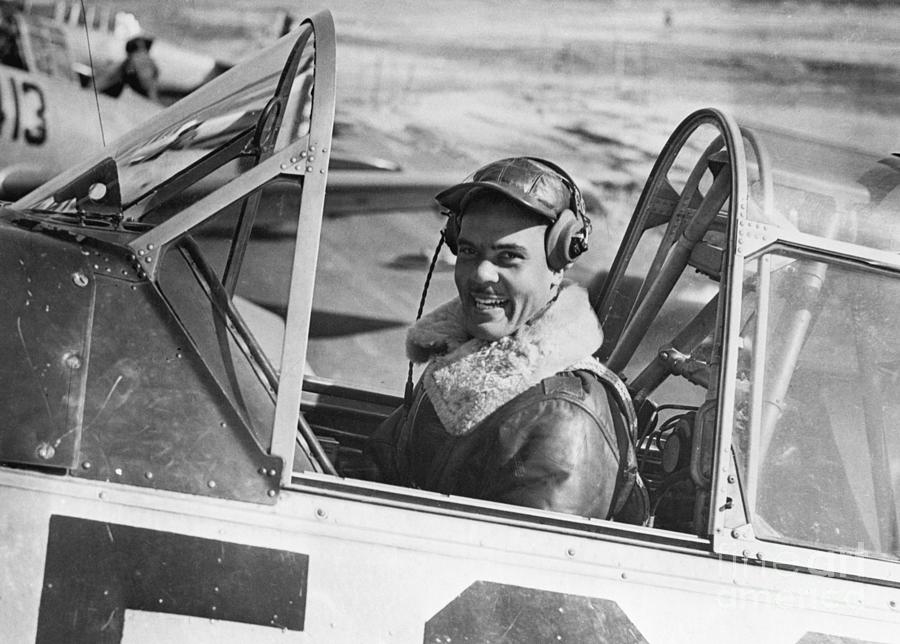 Airplane Photograph - Benjamin O. Davis, Jr. In Cockpit by Bettmann