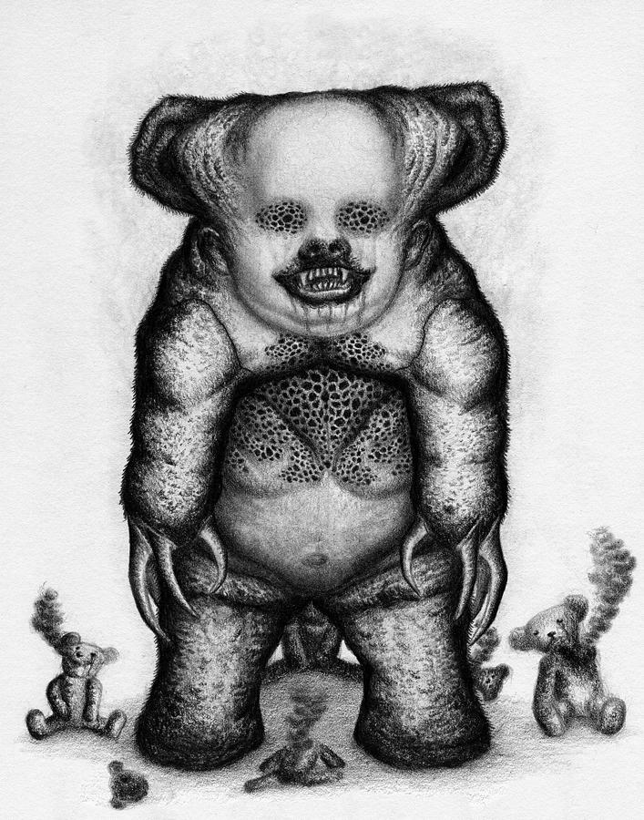 Benjamin The Nightmare Bear Artwork Drawing by Ryan Nieves