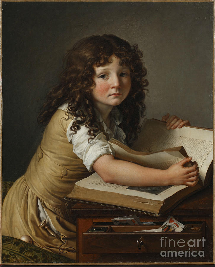 Benoît Agnès Trioson With A Book Drawing by Heritage Images