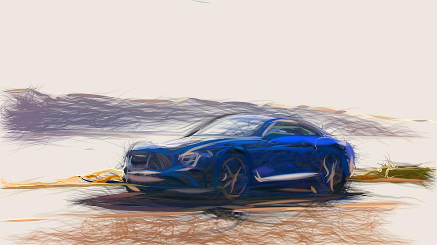 Bentley Continental GT Drawing Digital Art by CarsToon Concept
