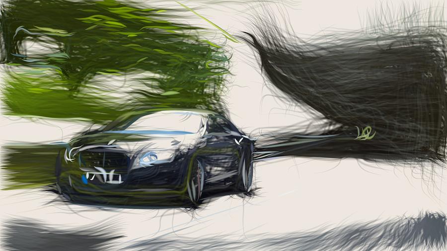 Bentley Continental GT Speed Drawing Digital Art by CarsToon Concept