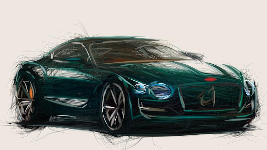 Bentley EXP 10 Speed 6 Drawing Digital Art by CarsToon Concept