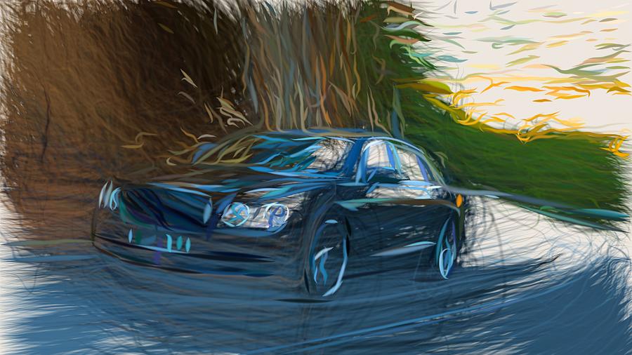 Bentley Flying Spur Drawing Digital Art by CarsToon Concept