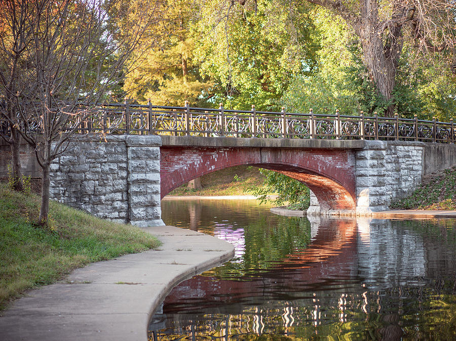 Benton Park Bridge in Autumn Photograph by Scott Rackers