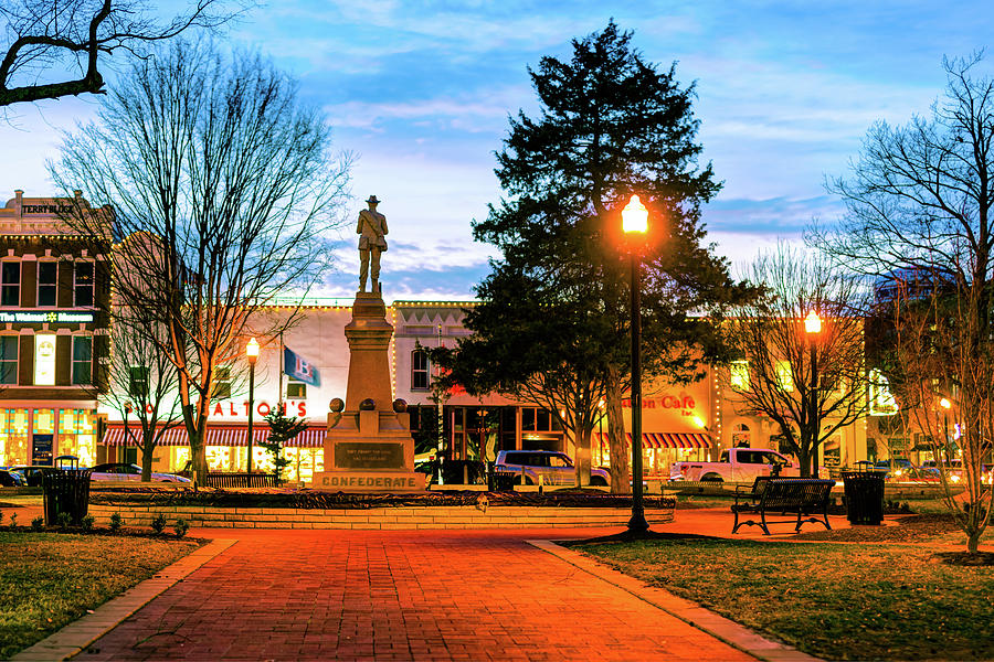 Bentonville Town Square Fountain In Winter Photograph