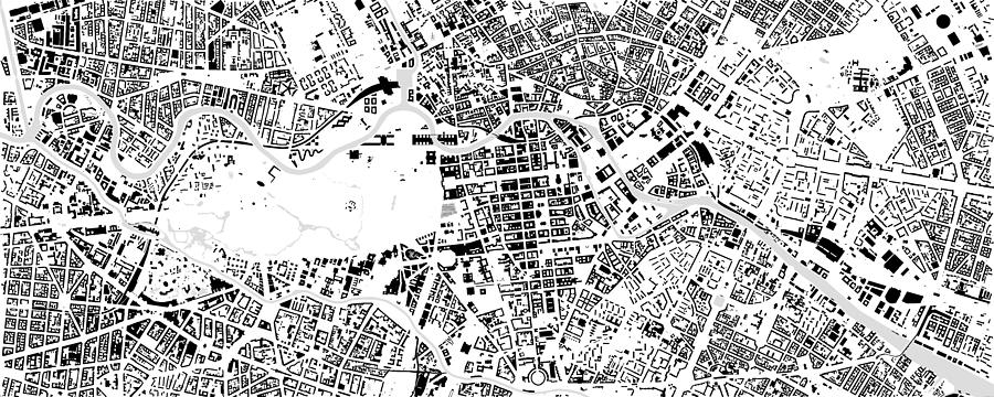 Berlin building map Digital Art by Christian Pauschert