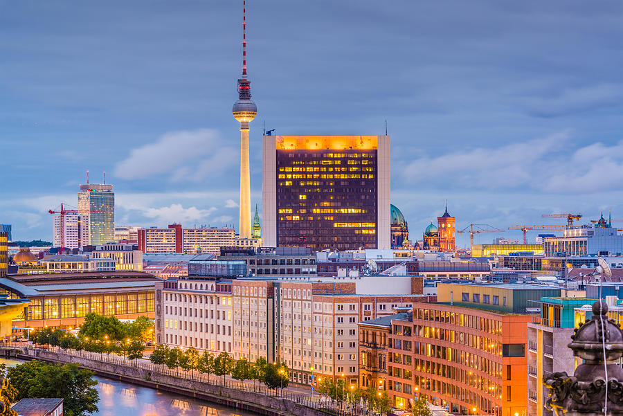 Berlin, Germany City Skyline And Tower Photograph by Sean Pavone - Fine ...