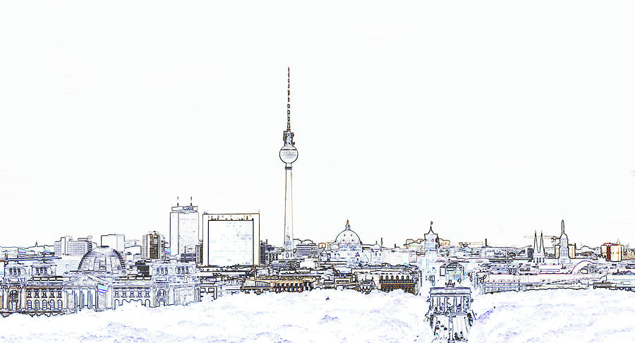 Berlin Skyline #2 Mixed Media by Jonathan Thompson