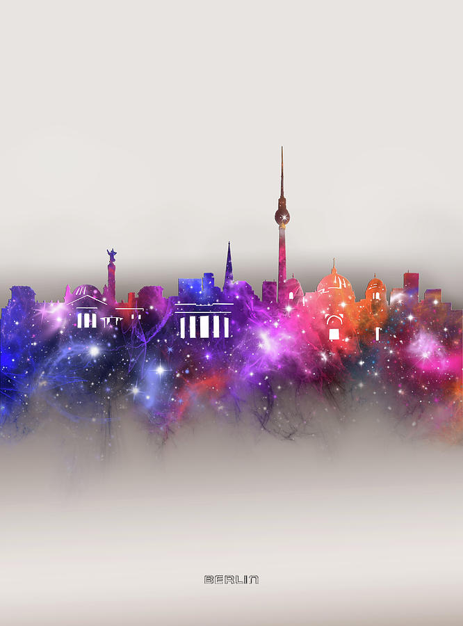 Berlin Skyline Galaxy Digital Art