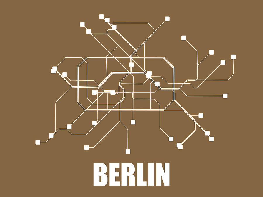 Berlin Digital Art - Berlin Subway Map 2 by Naxart Studio