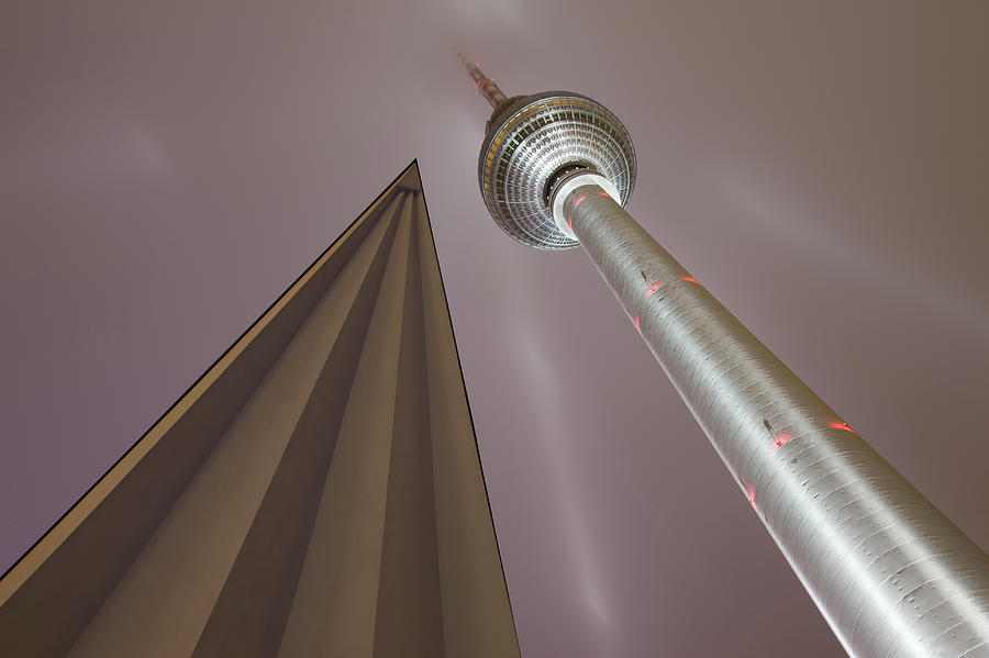 Berlin Tv Tower At Night Photograph by Siegfried Layda
