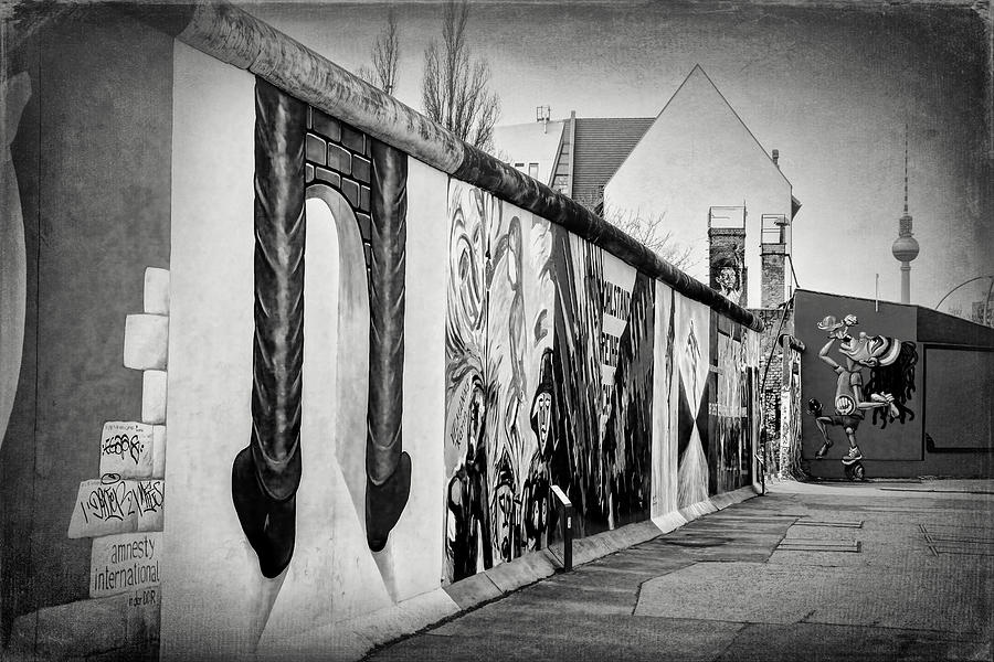 Berlin Wall Germany Black and White Photograph by Carol Japp