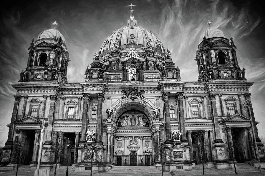 Berliner Dom Berlin Germany Black and White Photograph by Carol Japp
