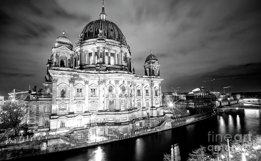 Berlin Photograph - Berliner Dom Calm at Night by John Rizzuto