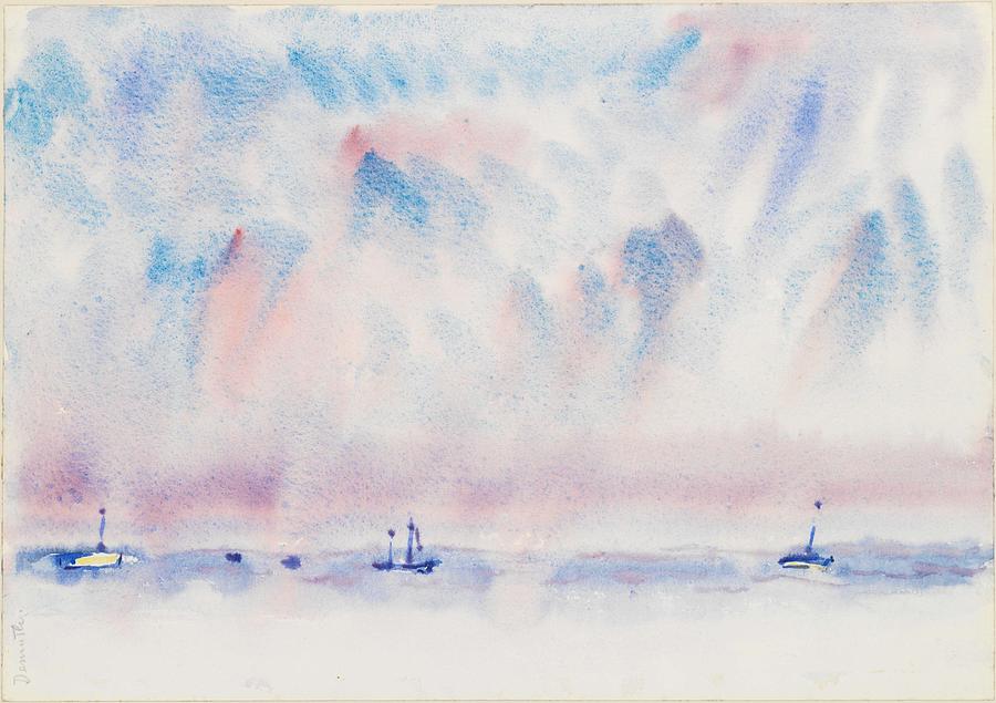 Bermuda Sky and Sea with Boats  Charles Demuth American, Lancaster, Pennsylvania 1883-1935 Lancaste Painting by MotionAge Designs