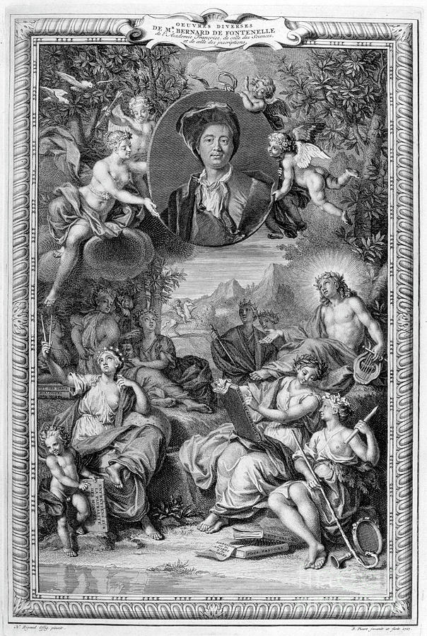Bernard De Fontenelle, 1728-1729 Drawing by Print Collector