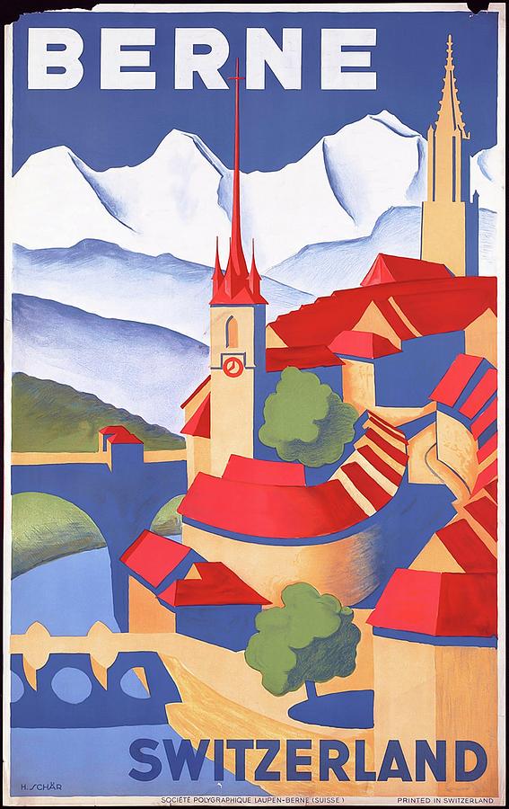 Berne SWITZERLAND Digital Art By Vintage Arts - Fine Art America