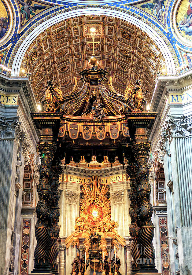 Berninis Baldacchino and the Chair of St. Peter at Saint Peters Basilica Photograph by John Rizzuto