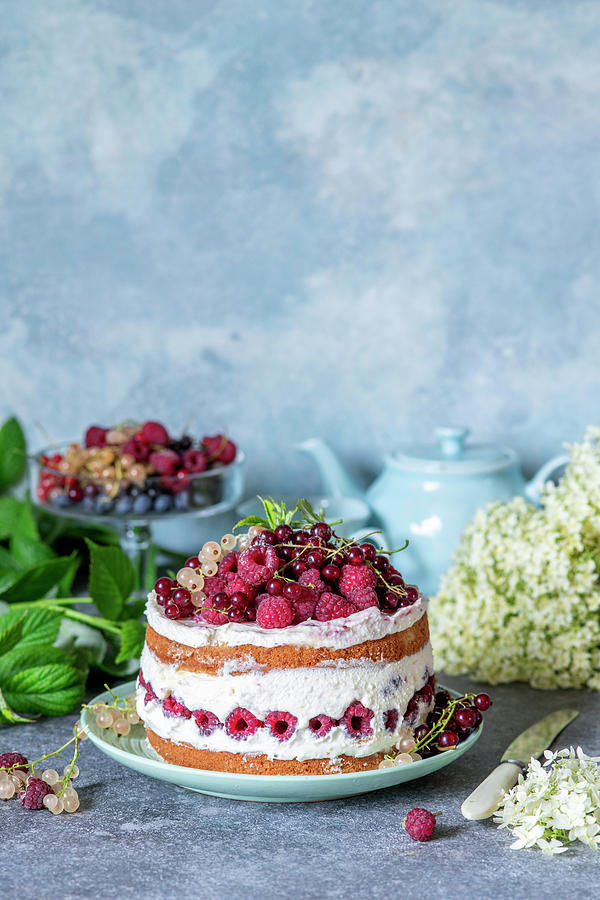 Berry Cake With Quark Mousse Photograph by Irina Meliukh